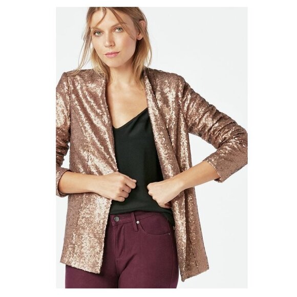 Justfab Rose gold Sequin Blazer - Picture 2 of 7
